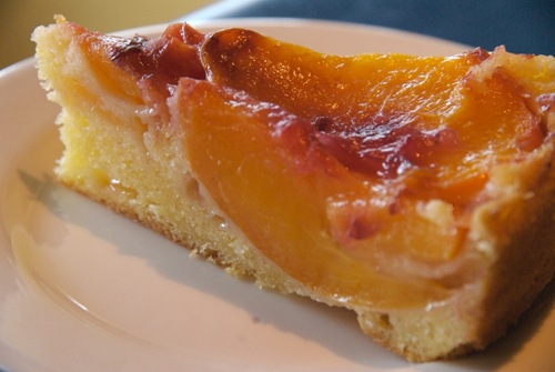 A piece of peach pound cake-yumm!